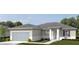 Charming single-story home with a two-car garage, well-maintained lawn and simple landscaping at 2164 Jeannin Dr, North Port, FL 34287