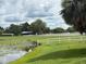 Pastoral horse farm with green field, pond, and white fencing on a beautiful day at 22422 Stillwood Dr, Land O Lakes, FL 34639