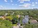 An aerial view of the lush, tree-filled neighborhood with a clear blue skyline backdrop at 3127 W Oakellar Ave, Tampa, FL 33611