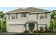 Charming two-story home with a two car garage, complemented by tasteful landscaping and a well-manicured lawn at 7710 Wheat Stone Dr, Zephyrhills, FL 33540