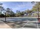 Community basketball and volleyball court surrounded by trees, offering recreational space at 9481 Highland Oak Dr # 1308, Tampa, FL 33647