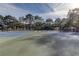 Well-maintained community tennis courts with shaded seating areas and mature trees at 9481 Highland Oak Dr # 1308, Tampa, FL 33647
