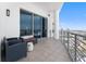 Outdoor seating to enjoy city and water views from this spacious private balcony at 1209 E Cumberland Ave # 2703, Tampa, FL 33602