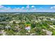 Aerial view of the property surrounded by mature trees in a quiet neighborhood at 134 Barrington Dr, Brandon, FL 33511