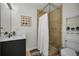 Modern bathroom with glass shower and stylish vanity at 2121 Dodge St, Clearwater, FL 33760