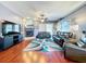 Comfortable living room with fireplace and stylish accents at 22804 Willow Lakes Dr, Lutz, FL 33549