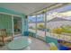 Enclosed patio offers a relaxing space with bright accents, views of the outdoors and comfortable seating at 2533 Blossom Lake Dr, Holiday, FL 34691
