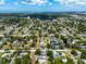 An aerial view of a well maintained single Gathering home in a dense residential area at 400 53Rd N St, St Petersburg, FL 33710