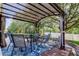 Relaxing covered patio area with dining set and peaceful water views at 4522 Lisette Cir, Brooksville, FL 34604