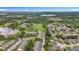 Scenic aerial view of a residential community with lush greenery, ponds, and a sports field at 22706 Gage Loop # 31, Land O Lakes, FL 34639