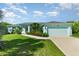 Charming single-story home featuring a manicured lawn, vibrant landscaping, and an attached two-car garage at 13116 Marathon Blvd, Port Charlotte, FL 33981