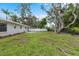 A serene backyard featuring lush green grass and mature trees offering privacy at 1826 2Nd E Ave, Bradenton, FL 34208