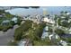 Aerial shot of property with pool in community near a marina on the water at 201 South St, Palm Harbor, FL 34683