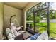 Relaxing screened-in lanai with comfortable seating and views of the serene backyard at 2119 Broadway View Ave, Brandon, FL 33510