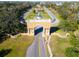 Aerial view of the community entrance, displaying landscaped grounds and decorative elements at 2222 Norwegian Dr # 16, Clearwater, FL 33763