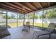 Screened-in patio featuring tile flooring, lounge chairs, and a view of the backyard at 2502 Tropical Shores Se Dr, St Petersburg, FL 33705