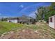 Spacious backyard with a screened in pool and shed at 3009 Ainsworth Ave, Spring Hill, FL 34609