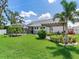 Beautiful backyard with pergola, pool, palm trees and lush landscaping at 3503 Graycliff Ln, Brandon, FL 33511