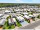 An aerial view of homes in the community showcasing the well-maintained lawns and variety of home styles at 35045 Cynthia Ave # 35945, Zephyrhills, FL 33541