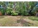 Lush backyard showcasing mature trees and chain link fencing at 3733 Mendocino St, New Port Richey, FL 34655