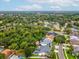 Aerial view of a beautiful home nestled among lush trees with a pool and well-manicured lawn at 5604 Pine Bay Dr, Tampa, FL 33625