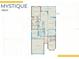 Mystique floor plan showcasing the layout of the home featuring 4 bedrooms, 3 baths, and a 2 car garage at 6072 Silver Grass Ct, Nokomis, FL 34275