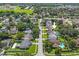 A peaceful neighborhood aerial showcasing well-maintained lawns, mature trees, and community charm at 12405 Pathway Ct, Riverview, FL 33569
