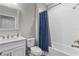 Well-maintained bathroom featuring a single vanity, toilet, and shower-tub combo at 12607 Pensacola Ct, Riverview, FL 33579