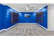 Versatile bonus room with bright blue walls, recessed lighting, and a ceiling fan at 12607 Pensacola Ct, Riverview, FL 33579