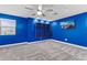 Bright bonus room with bright blue walls, recessed lighting, and a ceiling fan at 12607 Pensacola Ct, Riverview, FL 33579