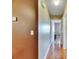 Hallway with wood flooring, neutral paint, and doorways leading to other rooms in the house at 15820 Sapwood St, Tampa, FL 33624