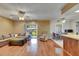 Bright living room with sliding glass doors, seamlessly connecting indoor and outdoor spaces for a relaxed lifestyle at 15820 Sapwood St, Tampa, FL 33624