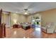 Cozy living room with sliding doors to the backyard, creating a seamless flow between indoor and outdoor spaces at 15820 Sapwood St, Tampa, FL 33624