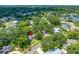 Aerial view of home nestled among trees with view of nearby lake at 2308 Cape Bend Ave, Tampa, FL 33613
