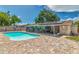 Beautiful backyard featuring a private pool with a screened patio area and ample space for recreation at 2848 Homewood St, Clearwater, FL 33759