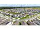 Panoramic aerial view of the suburban neighborhood and the property, highlighting the community at 29245 Fedora Cir, Brooksville, FL 34602