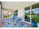 Screened-in lanai with table and chairs, ideal for outdoor living at 301 Canton Ct # 77, Sun City Center, FL 33573
