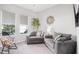 Comfortable living room with neutral-toned furniture and natural light from two large windows at 3603 Tour Trce, Land O Lakes, FL 34638
