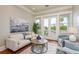 Cozy living room with comfortable seating and balcony access at 442 Midway Is, Clearwater Beach, FL 33767