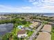 Panoramic aerial view featuring the community, lush landscaping, adjacent water features, and waterfront homes at 4540 Overlook Ne Dr # 246, St Petersburg, FL 33703
