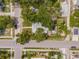 Aerial perspective of the property highlights it's location in a developed area, bordered by trees and street at 5101 N Suwanee Ave, Tampa, FL 33603