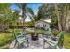 Expansive backyard with fire pit, Adirondack chairs, patio area, offering a versatile outdoor living space at 5101 N Suwanee Ave, Tampa, FL 33603