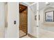 Private elevator with a golden gate offering a safe and stylish trip to all levels of the house at 611 1St S Ave, Tierra Verde, FL 33715