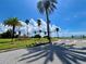 Scenic view of Fenway Park with palm trees, green spaces, and a glimpse of the waterfront under a sunny sky at 702 Lyndhurst St # 822, Dunedin, FL 34698