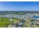 A picturesque aerial view of a charming community surrounded by lush greenery and serene waterways at 7400 Locust Ne St, St Petersburg, FL 33702