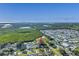 A picturesque aerial view of a charming community surrounded by lush greenery and serene waterways at 7400 Locust Ne St, St Petersburg, FL 33702