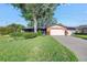 Charming single-story home with brick accents, a well-manicured lawn, and mature trees provides curb appeal at 7400 Locust Ne St, St Petersburg, FL 33702