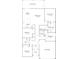 Functional floor plan showcasing a spacious layout with multiple bedrooms, open living areas, and a 2-car garage at 805 Leisey Cir, Ruskin, FL 33570