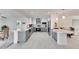 Modern kitchen featuring stainless steel appliances, bright countertops, and gray cabinetry at 805 Leisey Cir, Ruskin, FL 33570