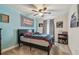 Fun bedroom with colorful walls, unique decor, and ample space for play and relaxation at 8148 Artisan Cir, Seminole, FL 33777